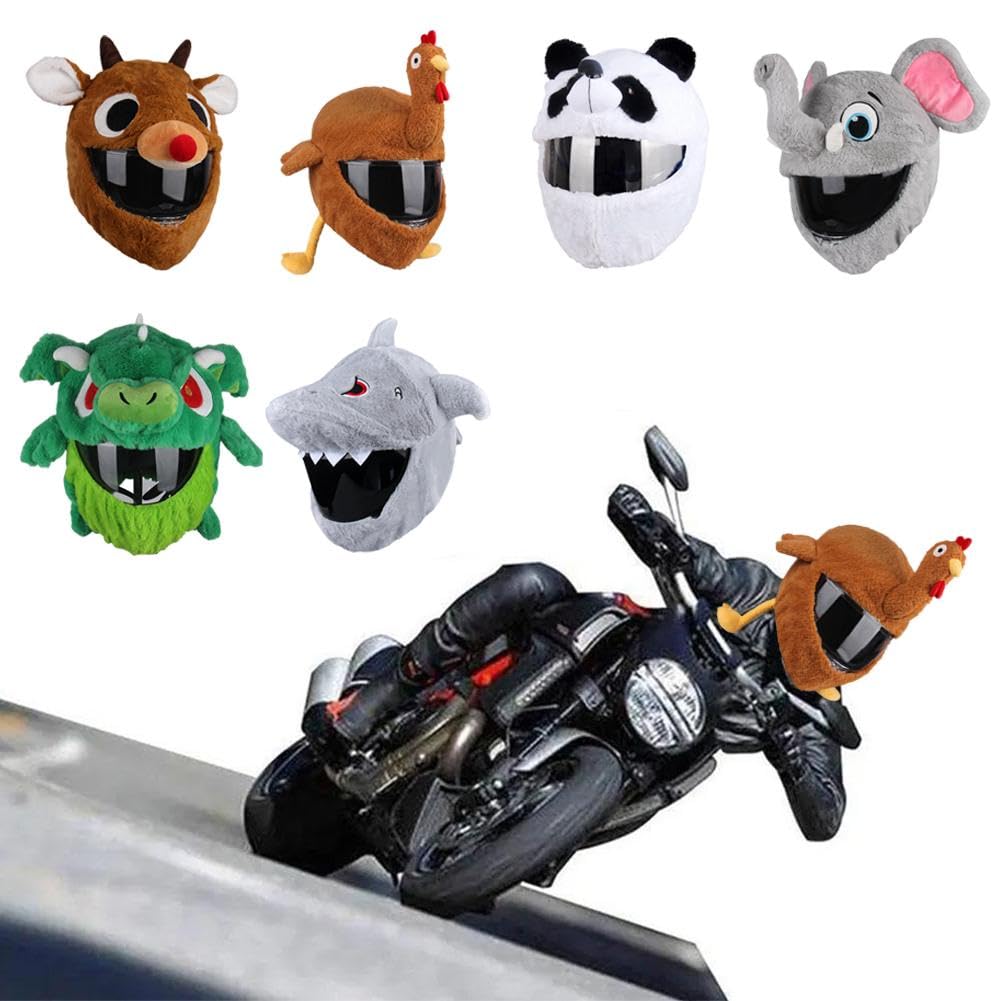 Motorcycle Helmet Cover,Funny Helmet Decoration,Cute Animal Helmet Cover Funny Helmet Decoration Dust Cap,Furry Motorbike Helmet Cover, Funny Animal Full Face Motorcycle Helmet Protection Cover(B) : Automotive