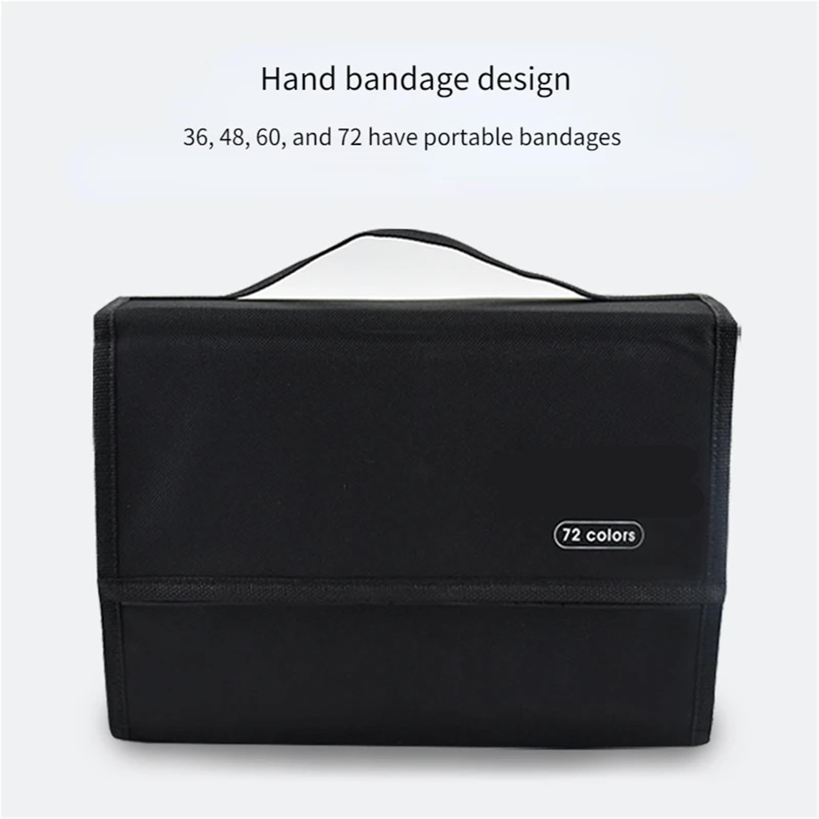 Porta Pennarelli Borsa porta pennarelli neri 12/24/36/48/60/72 Slot Tela di nylon Benda portatile Penna for acquerello Articoli di cancelleria for l'organizzazione Per Ufficio(72 sticks)