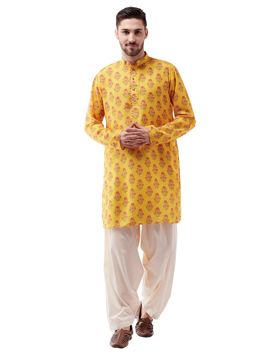 vastramay Men's Muslin Cotton Kurta and Patiala Set-picture-22