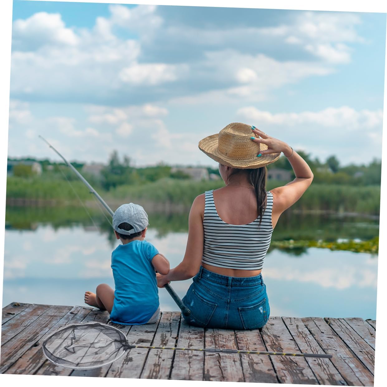 POPETPOP Telescopic Fishing Net Extendable Handle Large Fish Net Versatile for Freshwater Saltwater Easy to Carry Store Nonslip Assembly