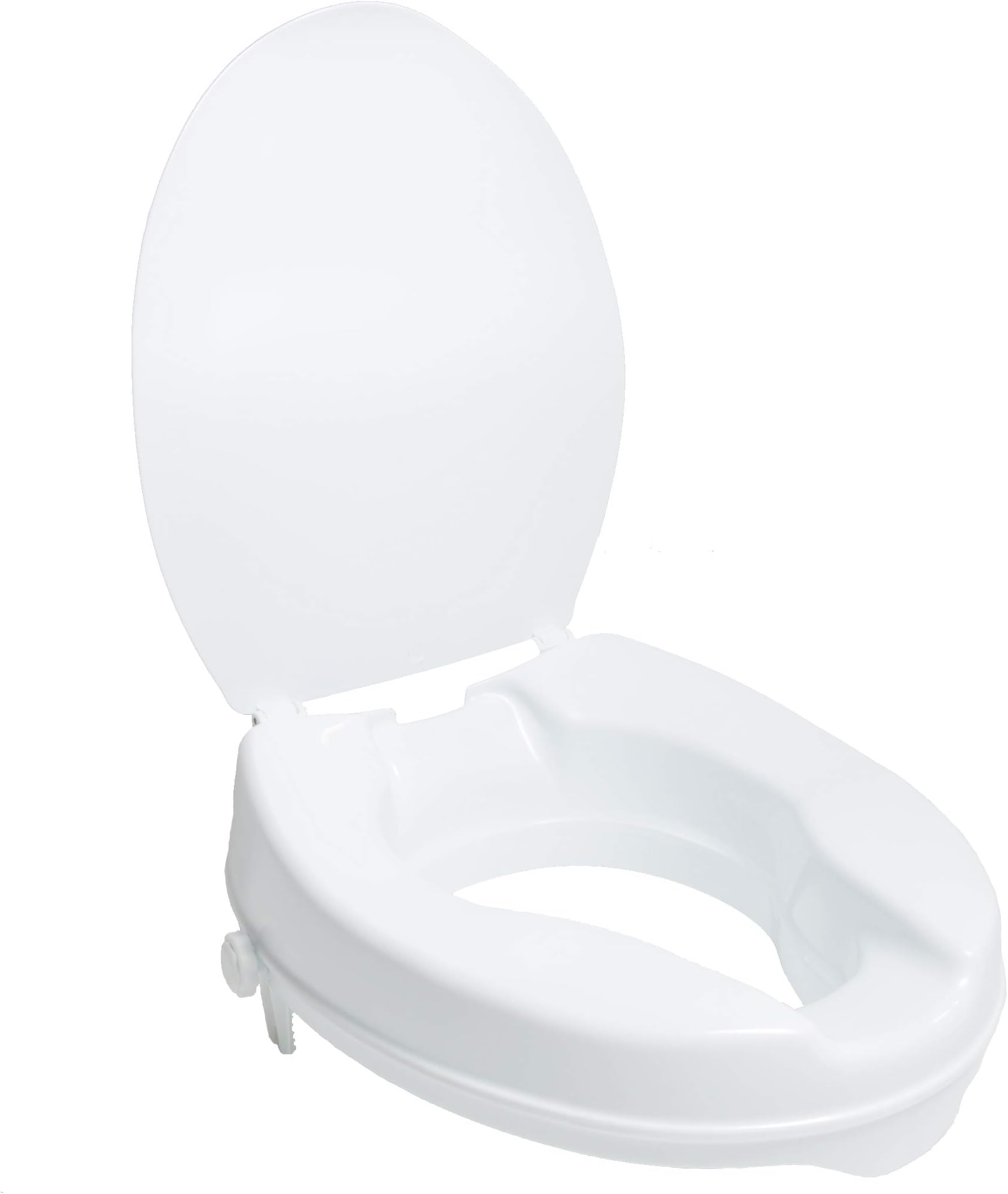 2-Inch Raised Standard Toilet Seat, Increase Height Over Commode with Lid