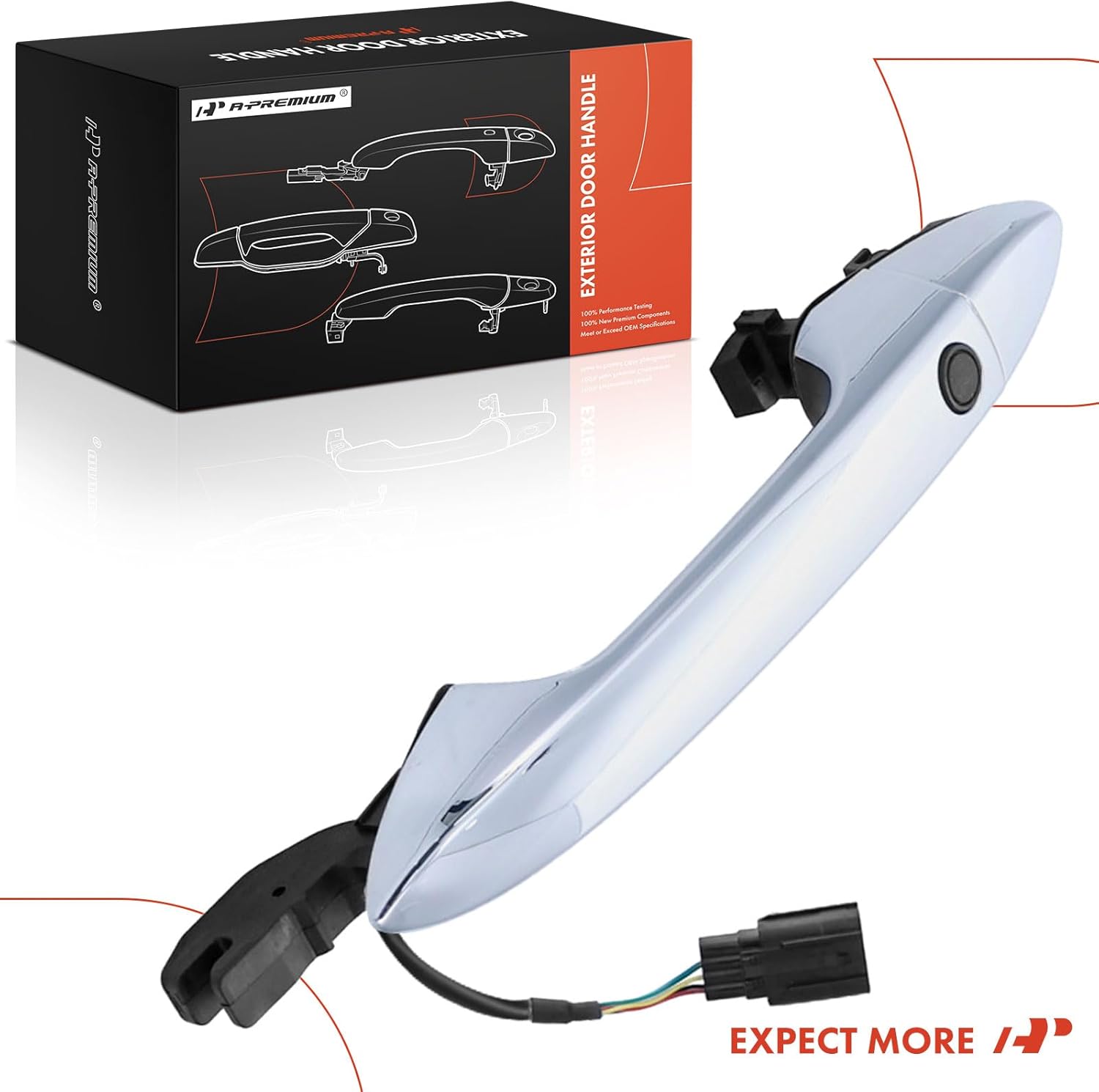 A-Premium Front Right Passenger Side Exterior Door Handle Compatible with Honda Accord 2013-2017, Pilot 2015-2021, with Smart Key Entry, Chrome, Replace# 72141-T2A-F71