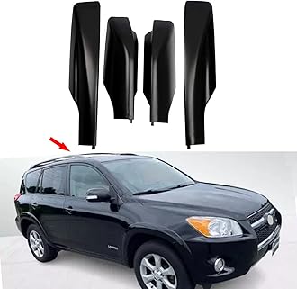 Tocatus Roof Cargo Rack Rail End Cover Shell Cap Trim for Toyota RAV4 2006-2012, Black, 4pcs