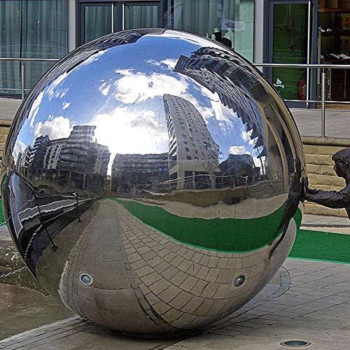 LuukUP 1pc sans Soudure Boule Creuse-Acier Inoxydable Poli Sphères Brillantes Lisse Creux Balles Globe-pour La Maison Ornement de Jardin Décoration (H?200mm)