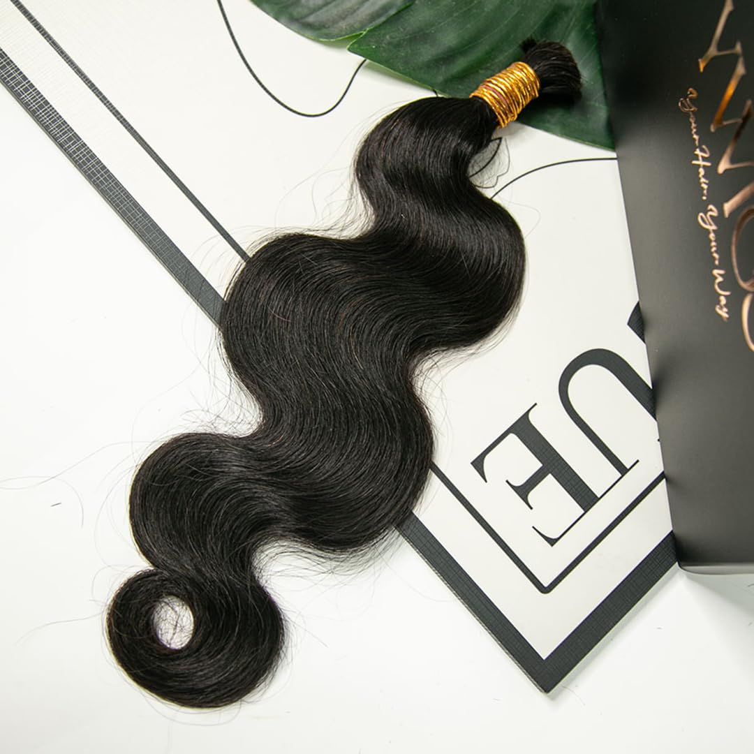 YWIGS Body Wave Human Braiding Hair for Boho Braids 50G No Weft Virgin Human Hair Bulk Human Hair for Braiding 20inch