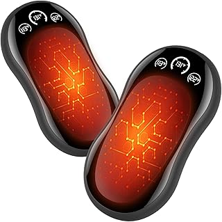 Calentadores de manos recargables, paquete de 2, calentadores de manos eléctricos seguros con certificación UL de 6000 mAh con pantalla de 3 temperaturas, calentador de bolsillo portátil ultra delgado