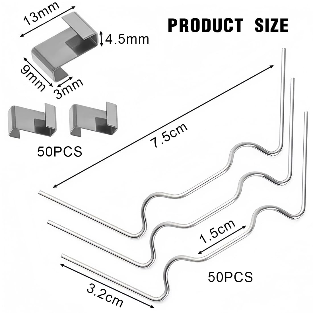 Lot De 50 Clips De Fixation Pour Serre En Verre Type W - Acier Inoxydable, Pour Maintenir Les Vitres
