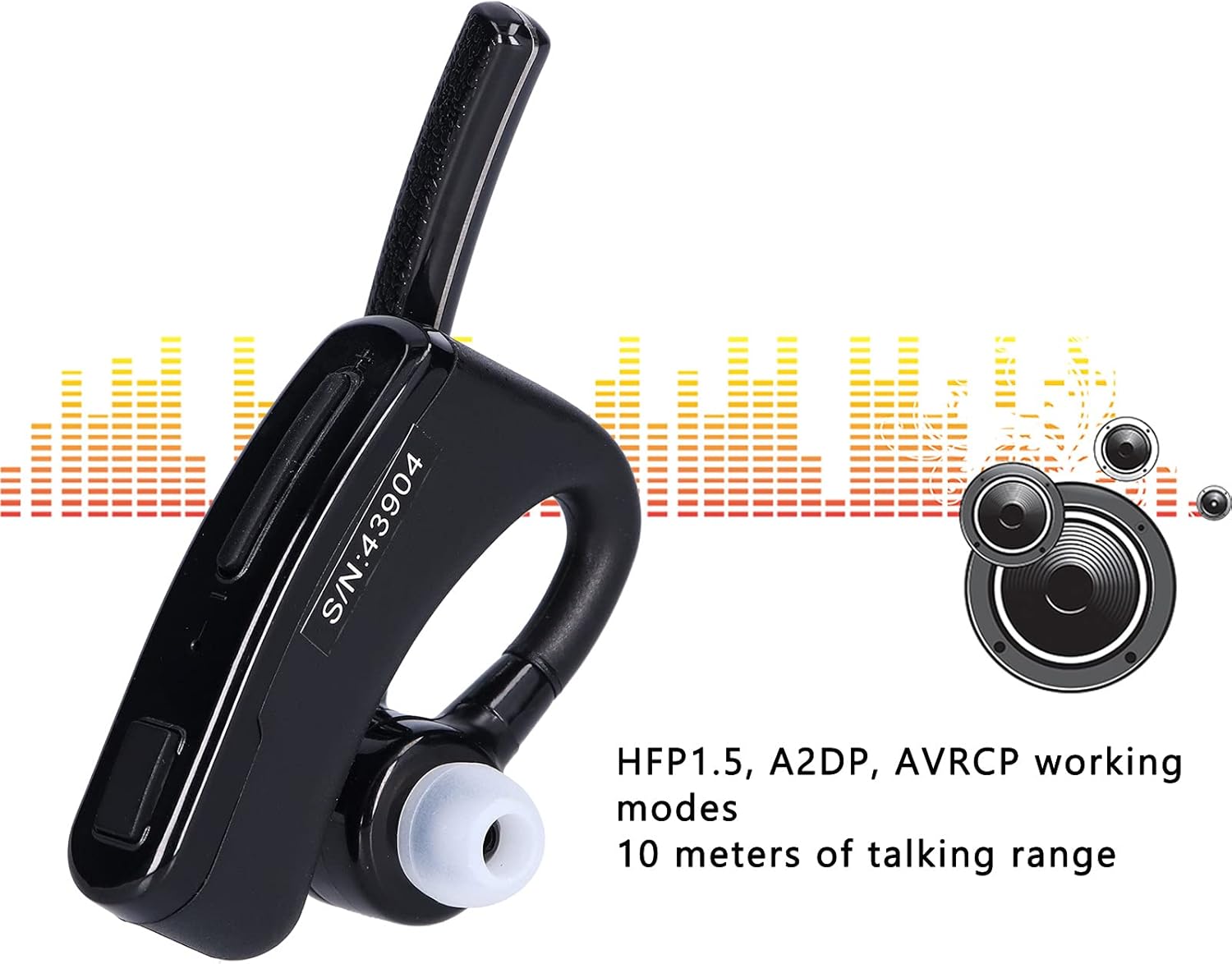 Walkie Talkie Bluetooth Headset for Motorola for HYT, Mini PTT Button and Bluetooth Adapter, Two Way Wireless Bluetooth Headset, for iPhone/Android and Other Bluetooth Devices