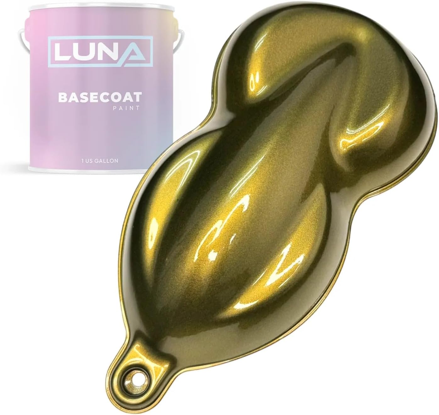 Saturn Yellow Metallic Automotive Midcoat Paint (1 Gallon): Ready to Spray Body Paint for Full Vehicle and Large Projects, Use with Primer Basecoat and Clearcoat, Luna Eclipse