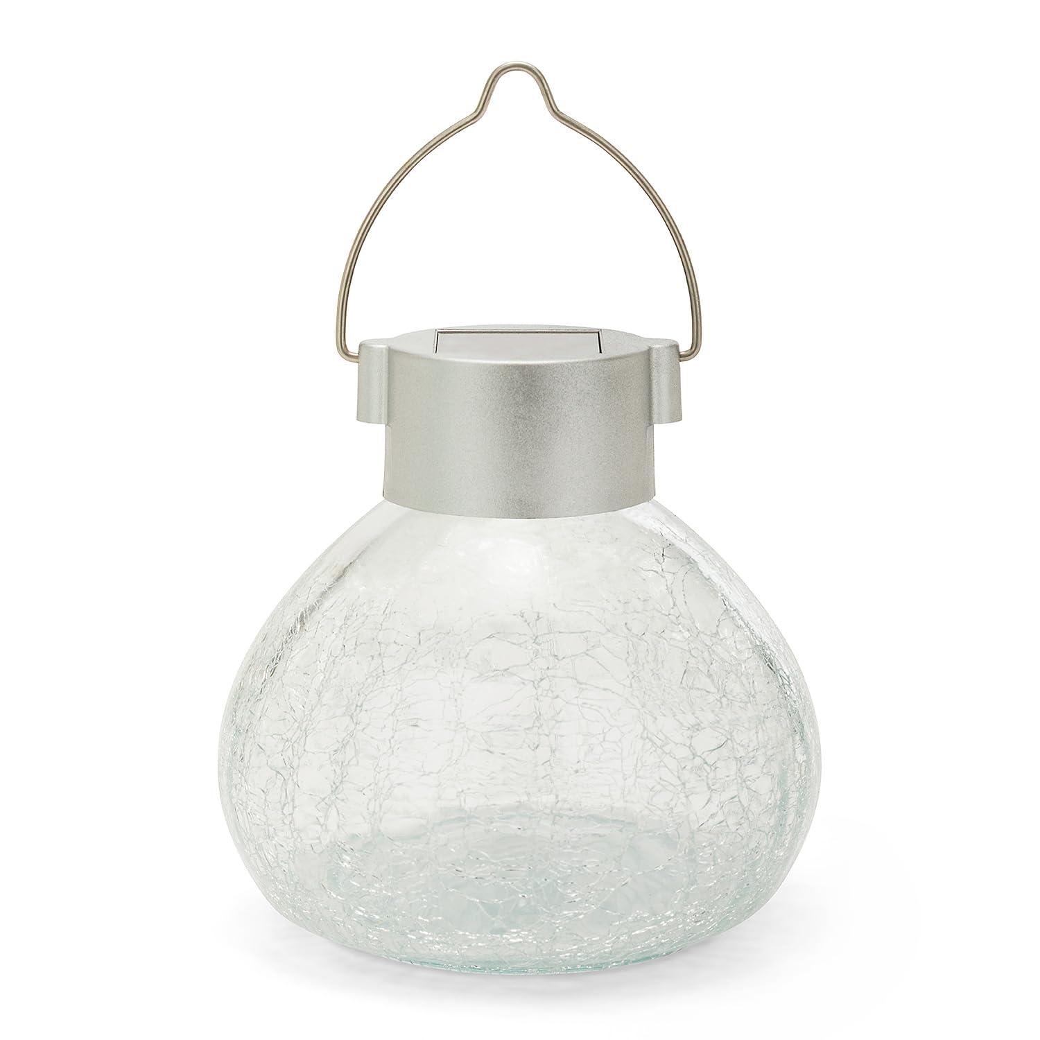 5-LED Solar Lantern, Antique-Finish Glass Solar Garden lamp. Decorative Glass jar for Parties, terraces, Balconies, and Gardens. Assorted Colors.