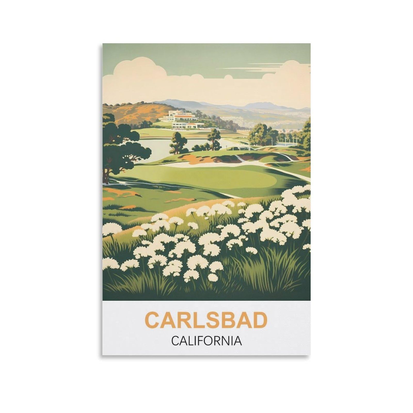 EZMLFA 5D Diamond Art Kits for Beginner,Carlsbad Californias,Diamond Art House DIY Diamond Art Kits for Home Wall Decor 40x40cm