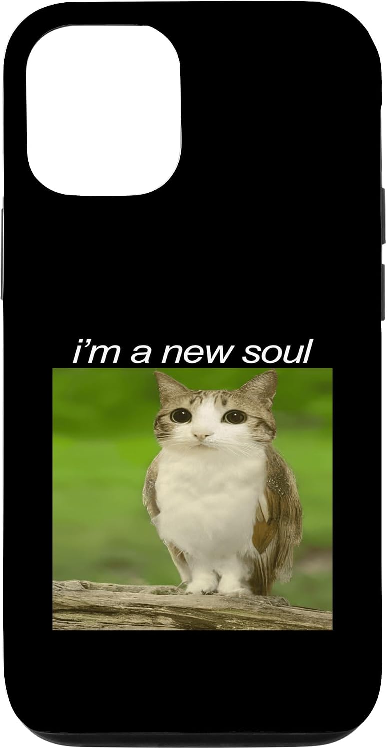 Funny Meowl Cat Owl Brainrot Cursed Internet Silly Meme Case for iPhone 12/12 Pro