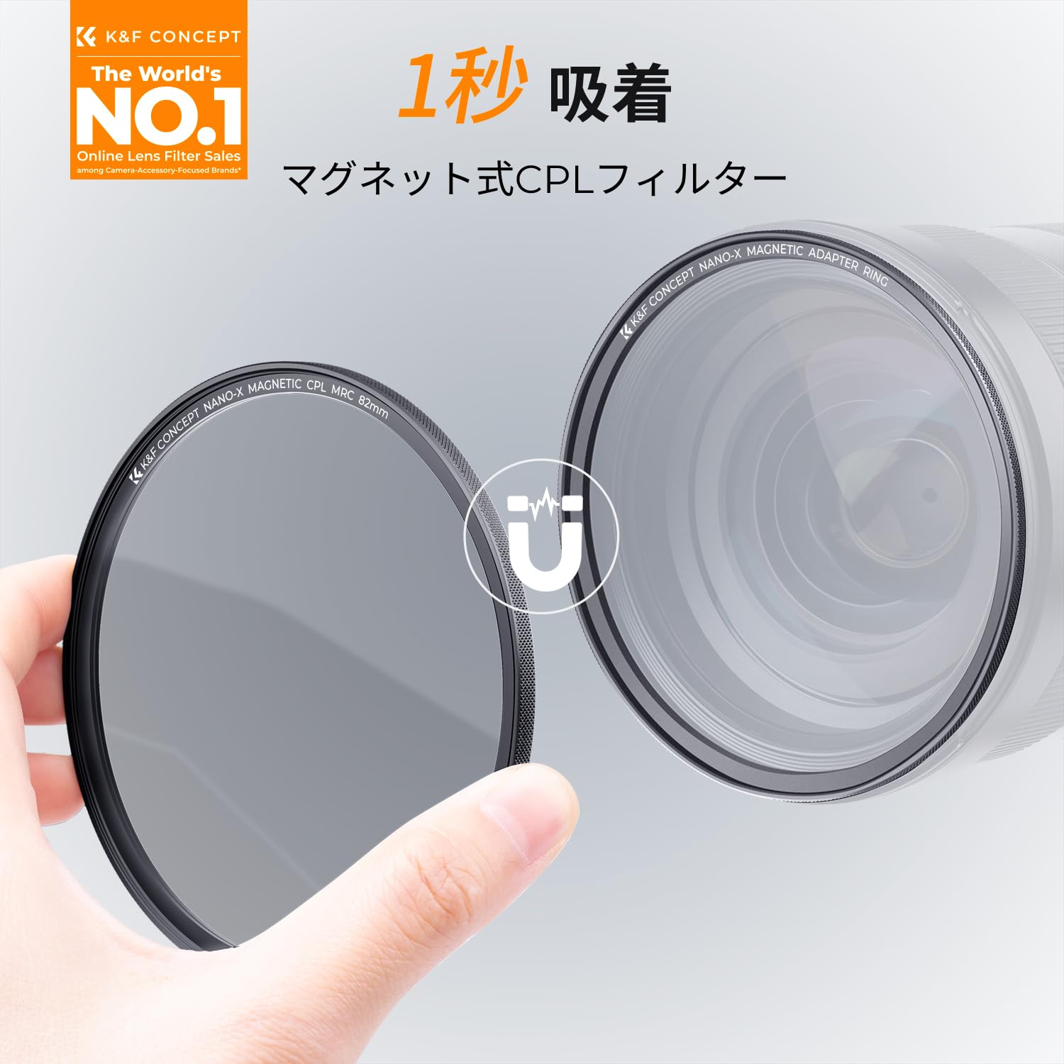 Amazon | K&F CONCEPT 82mm マグネットC-PLフィルター+マグネット