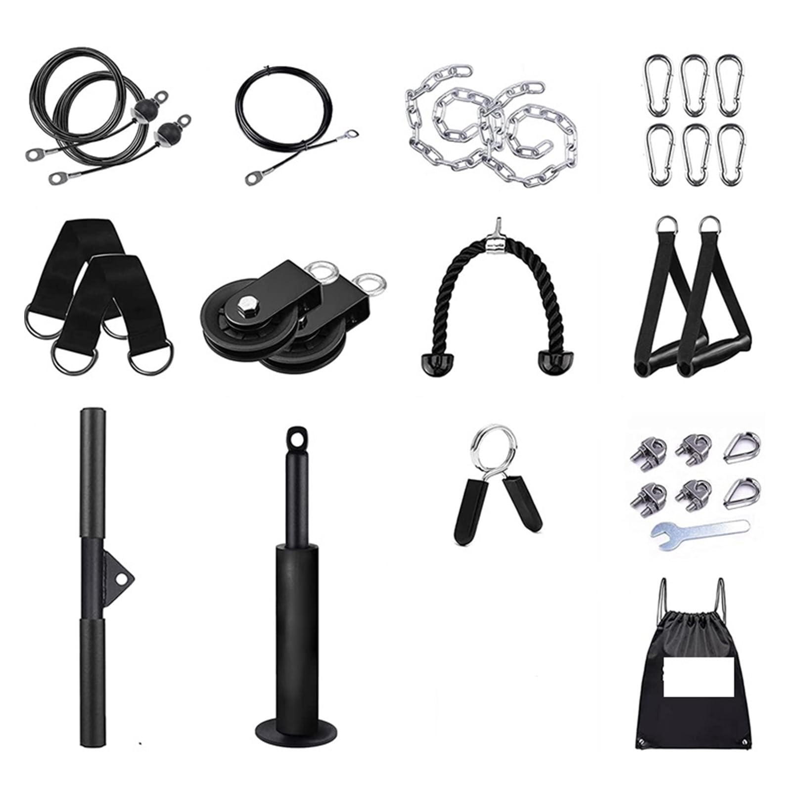 Sistema Di Pulegge For Cavi Palestra Domestica, Sistema Di Pulegge For Pesi Accessori For Macchine Con Cavi, Sistema Di Pulegge For Palestra For Trazioni LAT, Curl Bicipiti, Braccio Tricipiti Indietro