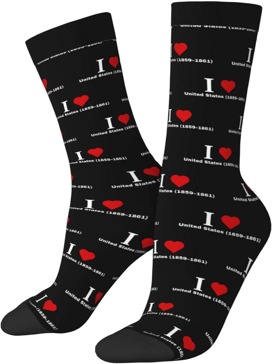 I love United States (1859¨C1861) Socks For Men Women Sport Crew Athletic Running Wicking Socks