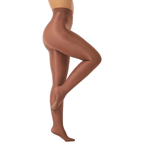 Frola Shaping Tights for Women 70D Shimmery Pantyhose for Dance Ballet Glitter Socks