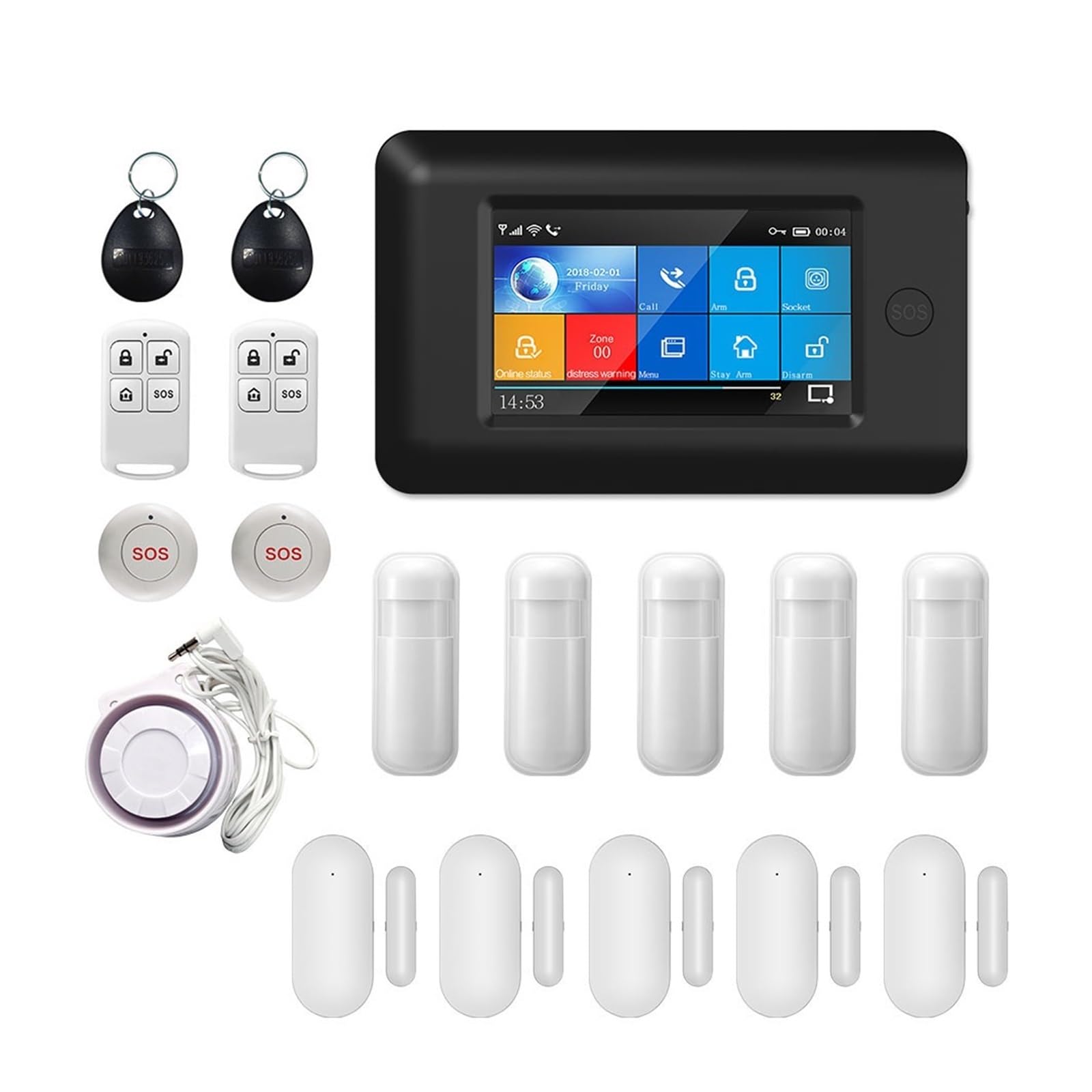 WiFi GSM Home Burglar Security Alarm System Wireless Remote Monitoring(H.)