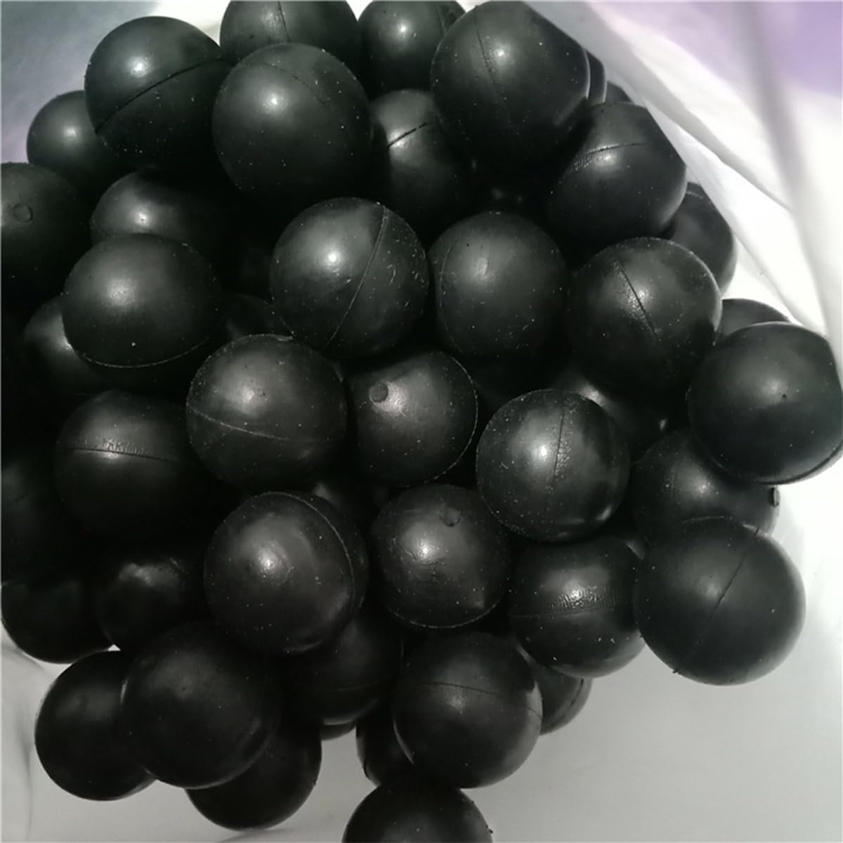 Schwarzer Vollgummiball, 20-75mm Durchmesser, langlebige runde Gummikugeln für Trainingsübungen, Bergbaumaschinen und Vibrationssiebanwendungen((10pcs)40mm)