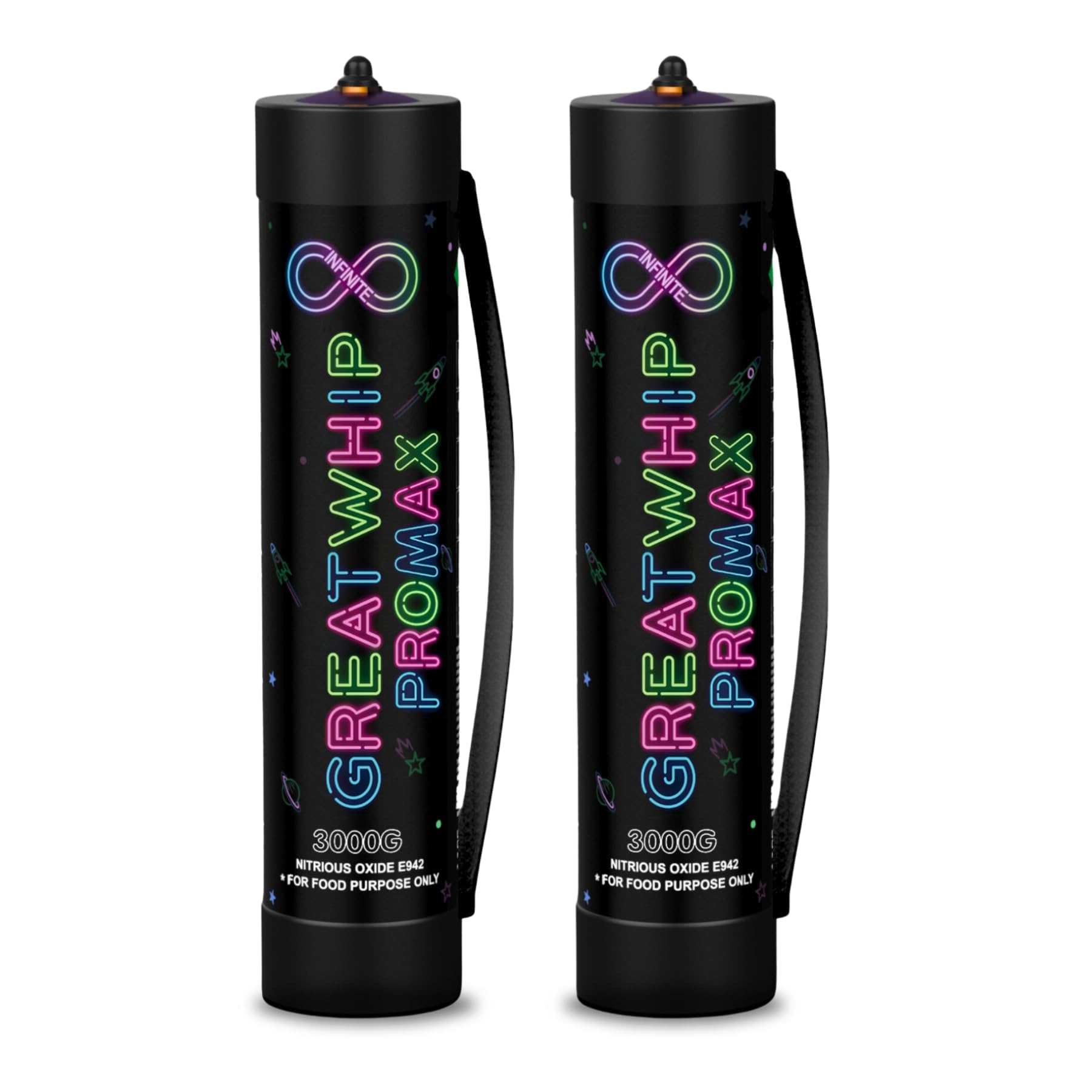 GreatWhip Whipped Cream Chargers, 4.4L Tanks, 3000g Whip Cream Charger Cylinder, 2 Cylinder
