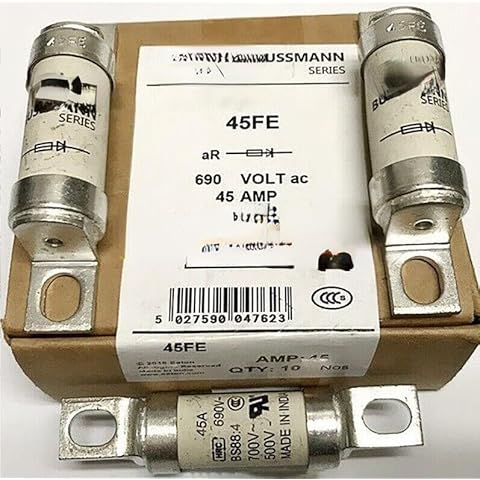ZADIKO 10PCS/1BOX Eaton Fuse HRC Ceramic Fuse BS88:4 690V 45A 45FE Cover