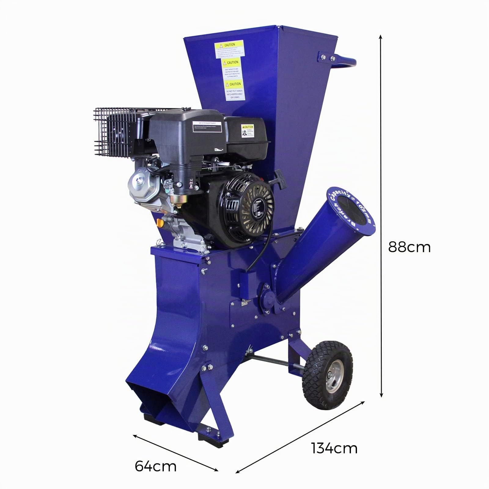 T-Mech Cippatrice 15HP Benzina per Distruzione Legna, Rami, Ramoscelli e Foglie per Giardinieri Professionisti, Paesaggisti e Amatori