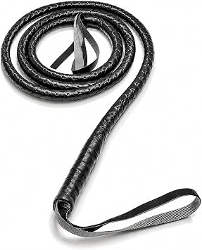 Skeleteen Faux Leather Black Whip - 6.5 Woven Costume Accessories Whips - 1 Piece