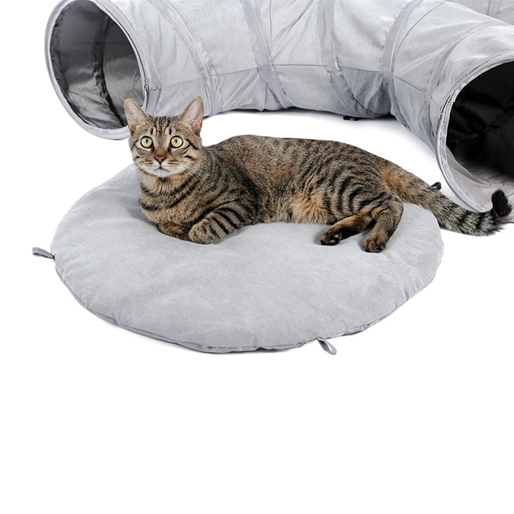 Graue Katze Spielzeug Faltbare Kreuzungstunnel Lange Nestkatze Bett Umweltbildlich Pädagogische Haustier Spielzeug Runde Wildleder Atmungsaktive Katze Bett