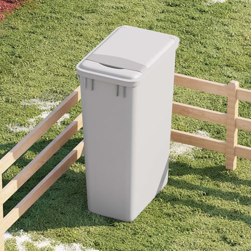 Image of Dowell 50L Wastebasket Trash Container, 52.8Qt /13.2Gal, Plastic, Stackable, for Kitchen /Bathroom /Office, Fits Under Sink /Desk (Grey 4000 50 04)