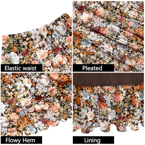 Women's Chiffon White Flowy Maxi Skirts Boho Fall Elastic Waisted Pleated A Line Long Skirt for Women 20254