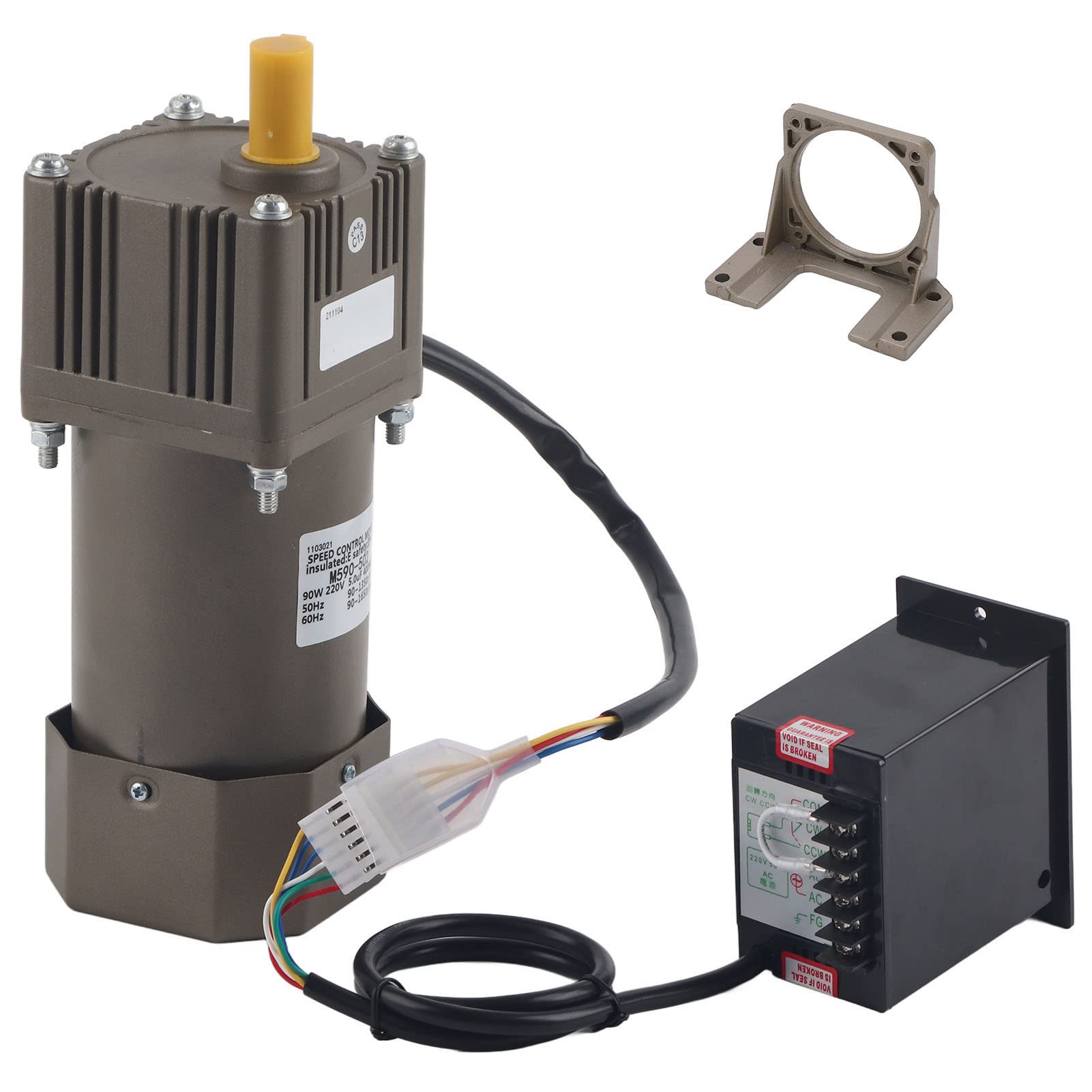 220V 90W Deceleración Asíncrona Monofásica del Motor de Velocidad Ajustable Motor de Engranajes de CA Motorreductor(100K)