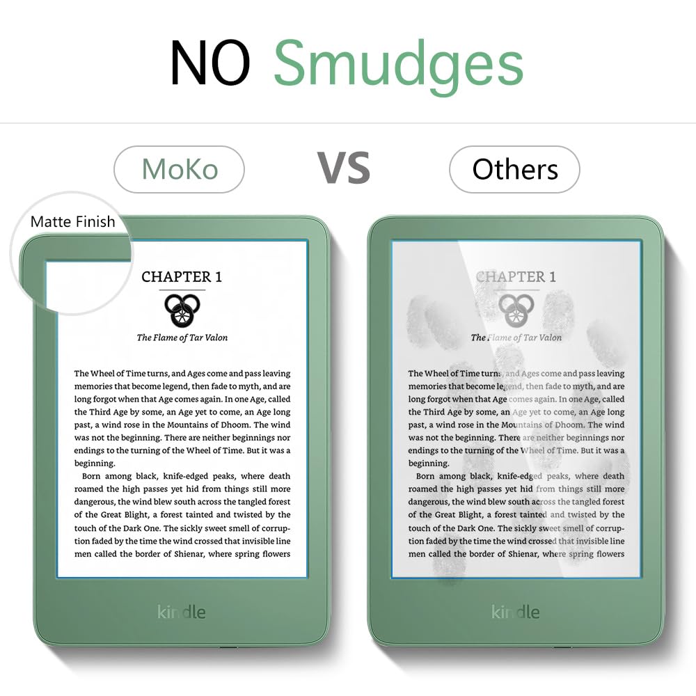 MoKo 2-pak antyodblaskowych ochraniaczy ekranu do 6-calowego zupełnie nowego Kindle Kindle 11. generacji 2024/2022, Kobo Clara i PocketBook, pełne pokrycie, wysokiej jakości folia ochronna PET, matowa folia ochronna Matcha