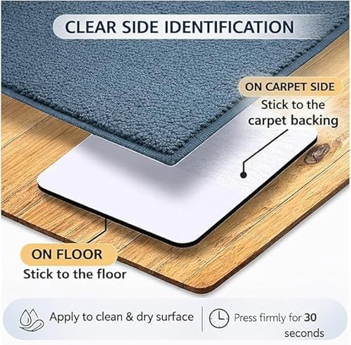 12 Stück Teppichstopper Antirutschpads – Doppelseitige Eppich Antirutsch Pads selbstklebend, Teppich Rutschstopp für Eckenfixierung auf Fliesen, Parkett & Laminat, Wiederverwendbare, 10 x10 cm
