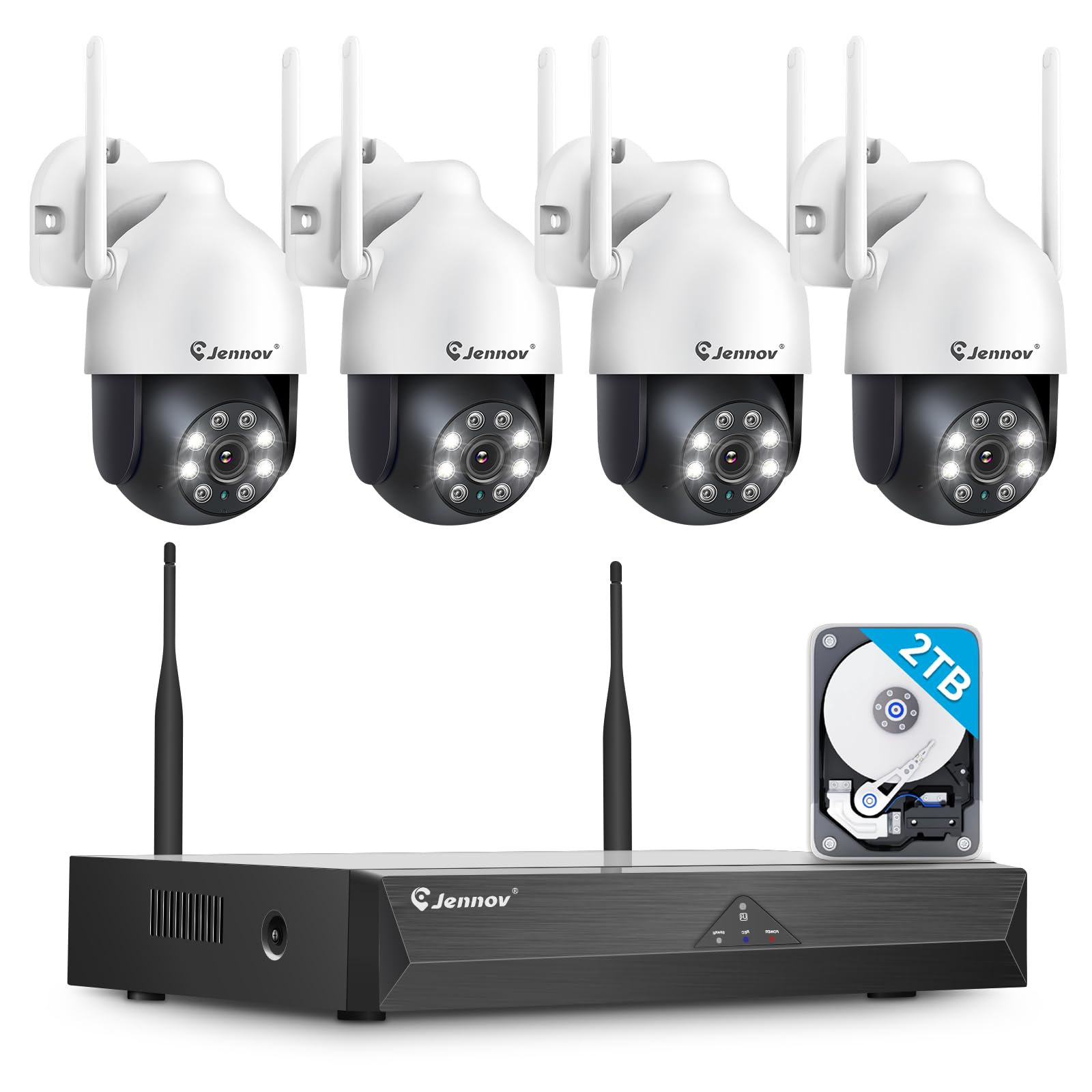 Amazon.co.jp: Jennov 防犯カメラ 屋外 ワイヤレス 500万画素対応 4台