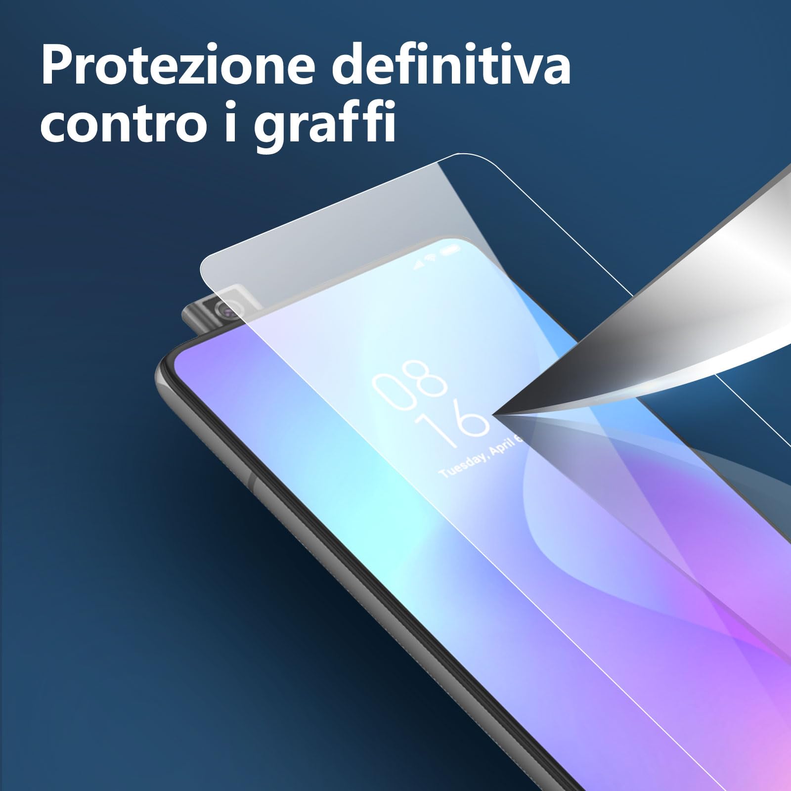 NEW'C 2 Pezzi, Vetro Temperato per Xiaomi Redmi Note 9T 5G, Pellicola Prottetiva