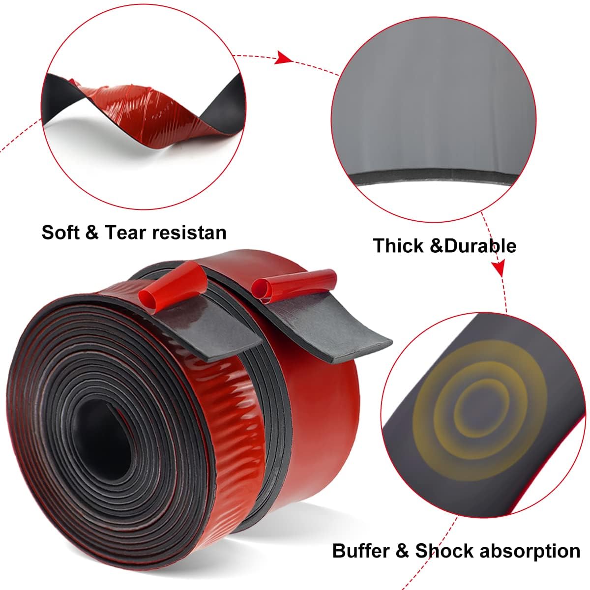 Rubberen strip zelfklevend 80 mm (8 cm) breed - dikte en lengte kiezen
