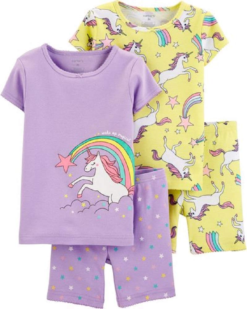 Carter's Unicorn Snug Fit - Pigiama in cotone, 4 pezzi, 9 mesi