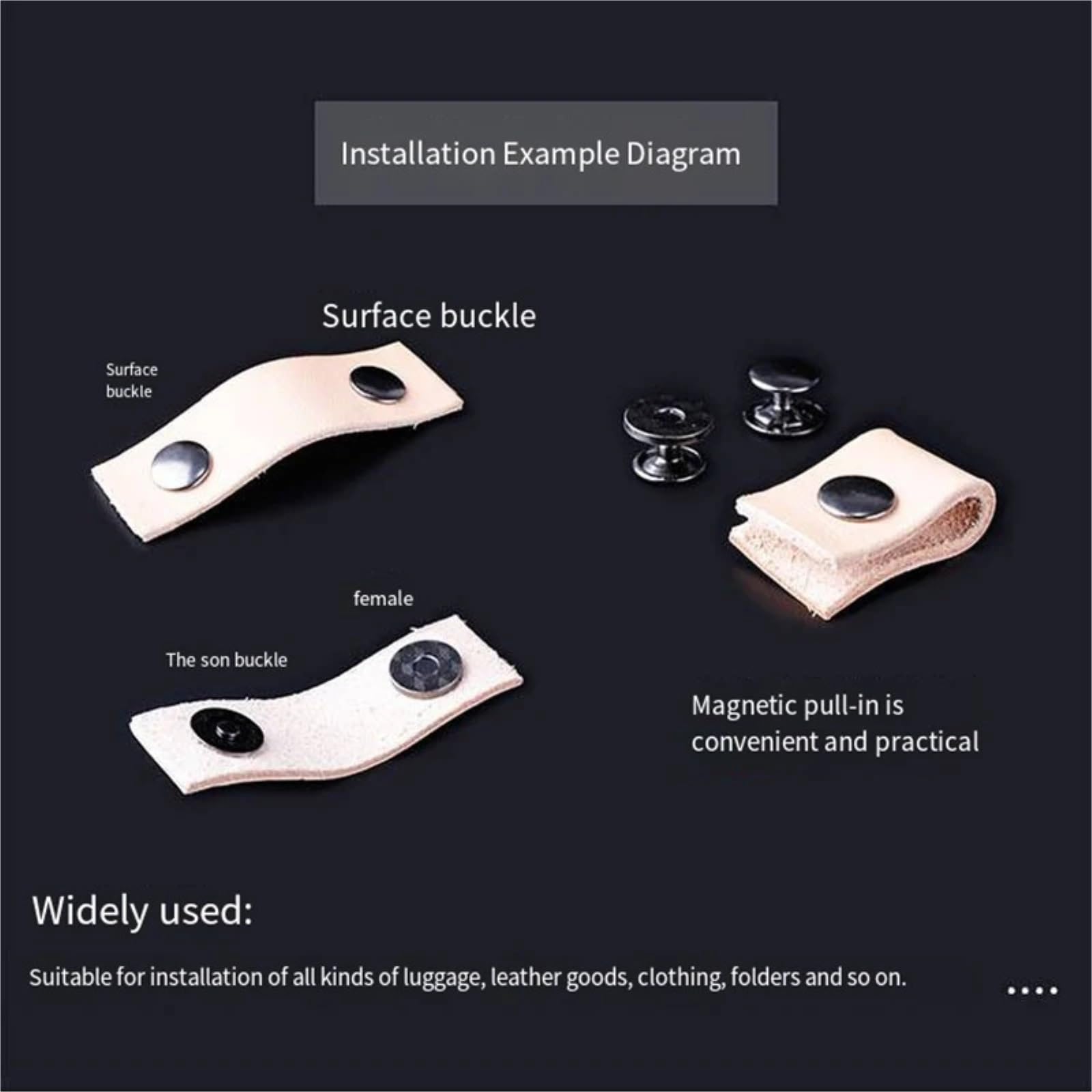 Snap Fasteners Botón Die Troquel de remache for molde botón magnético | Prensa manual Accesorios a presión de metal Herramientas Sujetador de ropa(Large button 18mm)