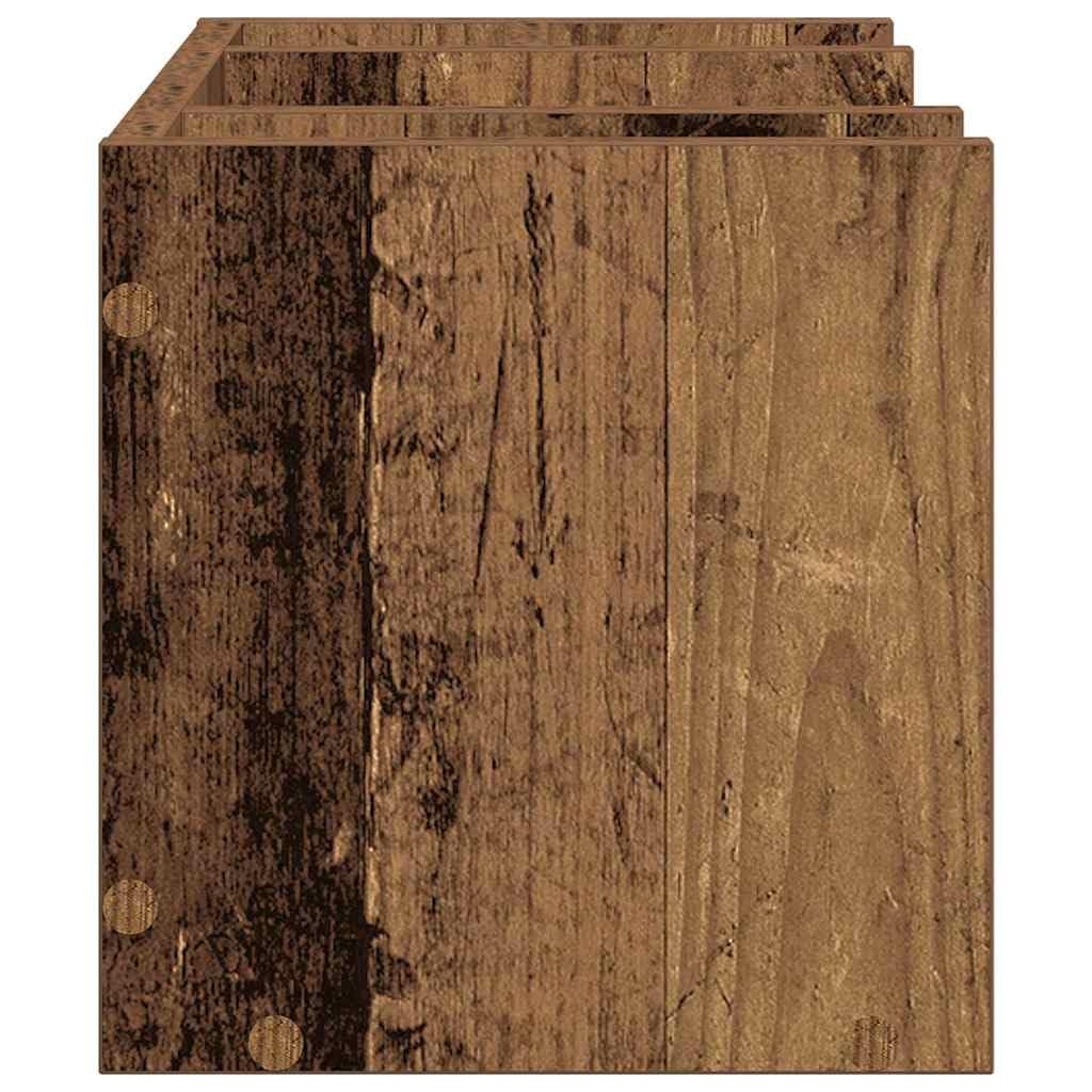 Organizer da scrivania in rovere Artisan, effetto legno, sistema di archiviazione per documenti e forniture per ufficio, per casa e ufficio, 44,5 x 24 x 25 cm