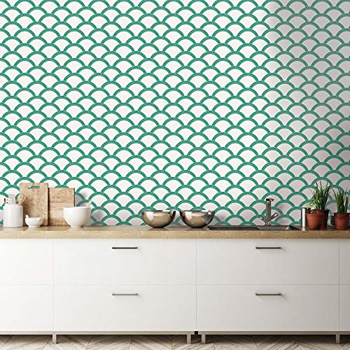 Tempaper Papel pintado de mosaico verde esmeralda extraíble 5