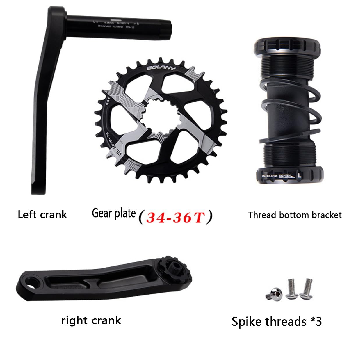 Mountain Bici Bicicletta Guarnitura170mm Integrate Cave Set di Pedivelle 34T Singolo Ingranaggio Guarniture for 8/9/10/11/12 velocità con BB