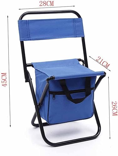 Miniatura 2 de Silla de camping plegable portátil, taburete ligero con respaldo compacto, asiento plegable para exteriores, con mochila plegable para camping,