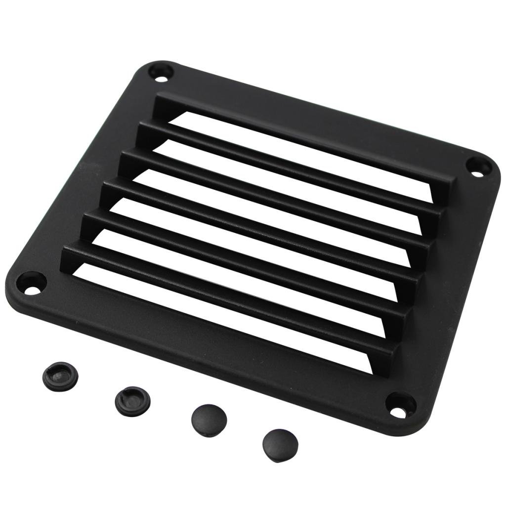 Juego de 3 rejillas de ventilación de plástico ABS negro de 5-1/2 x 4-7/8 pulgadas para barco