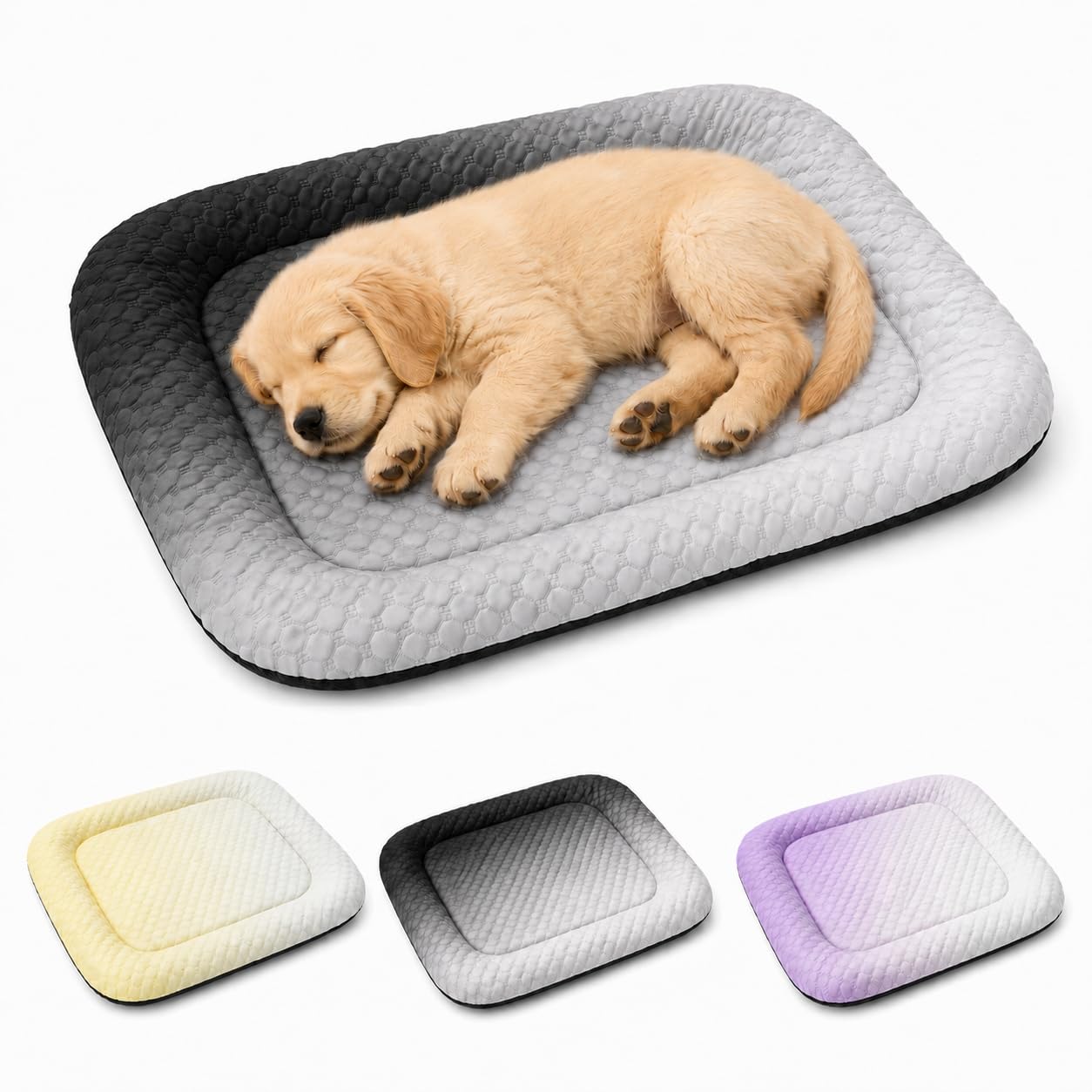 Cooling Mat for Dogs, Breathable Summer Pet Bed ，Black：S