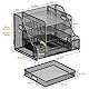 Restorgan Schreibtisch Organizer mit Aktenhalter, 5-stufiger Papier Organizer mit Schublade, Mesh Schreibtisch Akten Organizer mit Zeitschriftenhalter für Büro Organizer Schreibtisch (schwarz)