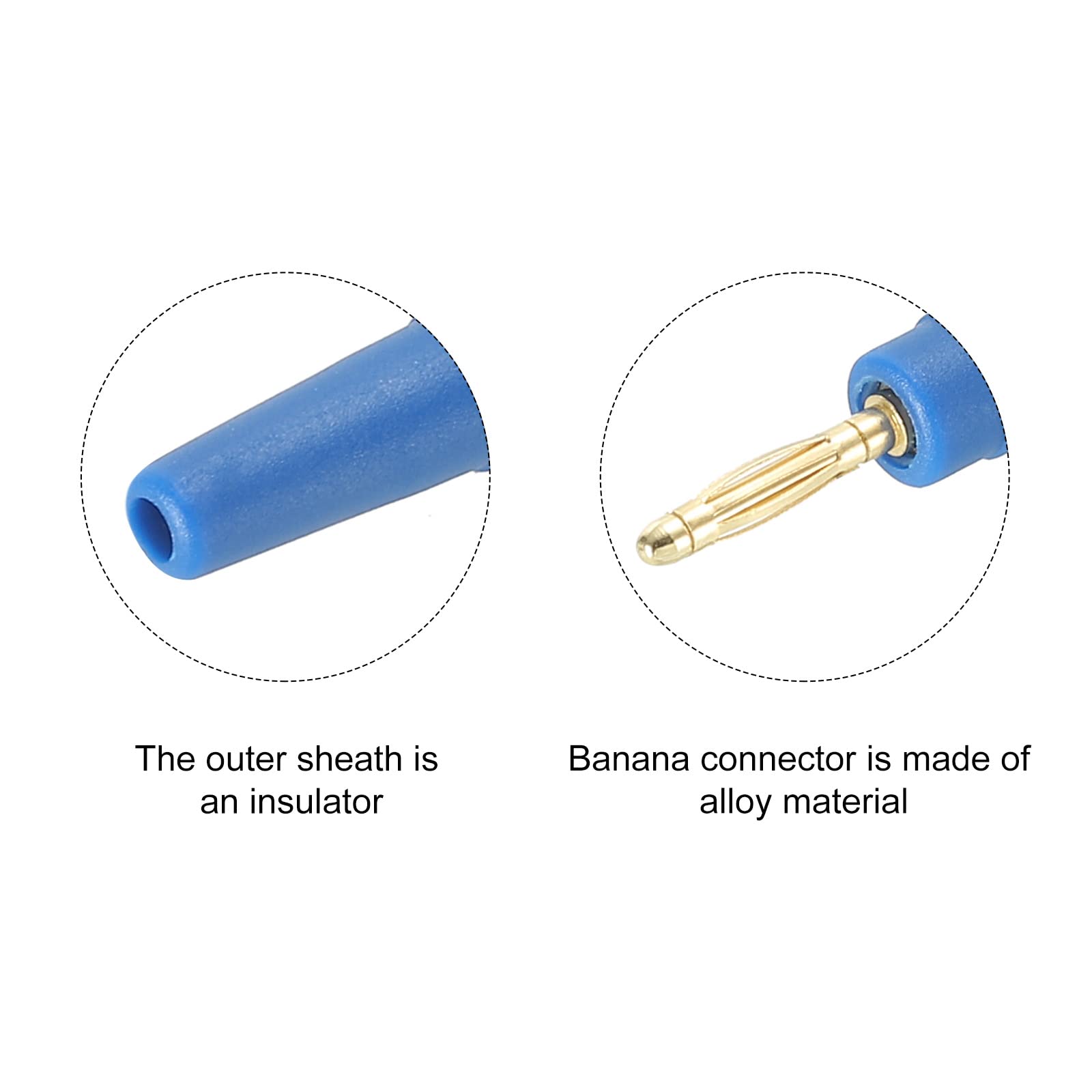 PATIKIL 5 Pack Banana Plugs Connector Solder Type Speaker Banana Plugs 2mm Gold-Plated Copper Blue for Speaker Wires Sound Systems - Image 3
