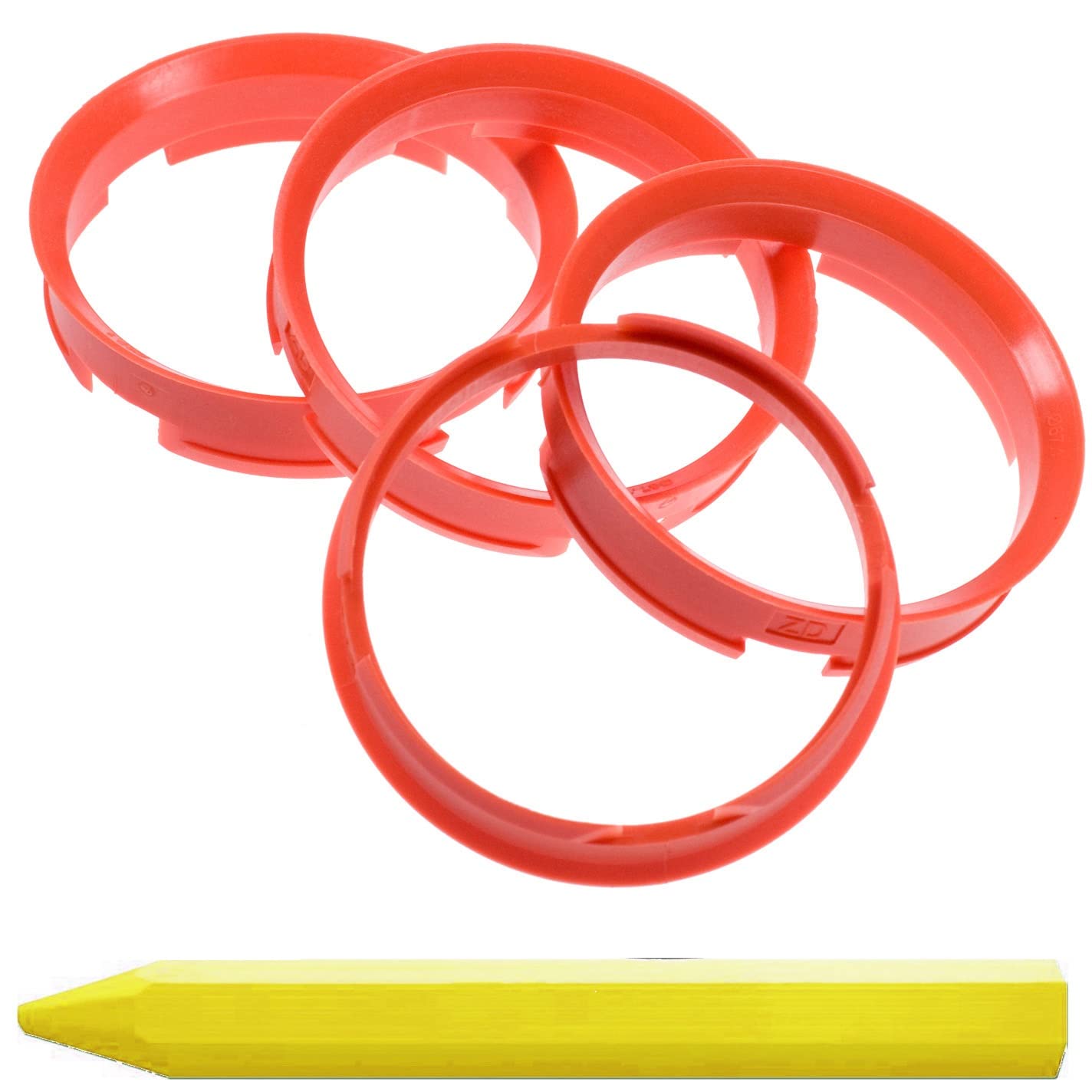 Lot De 4 Anneaux De Centrage Noirs 76,0x67,1 Mm 1 Crayon De Cire Vert - Pour Jantes, Fabrication Allemande Bagues Centrage Roues Plastique Renforcé