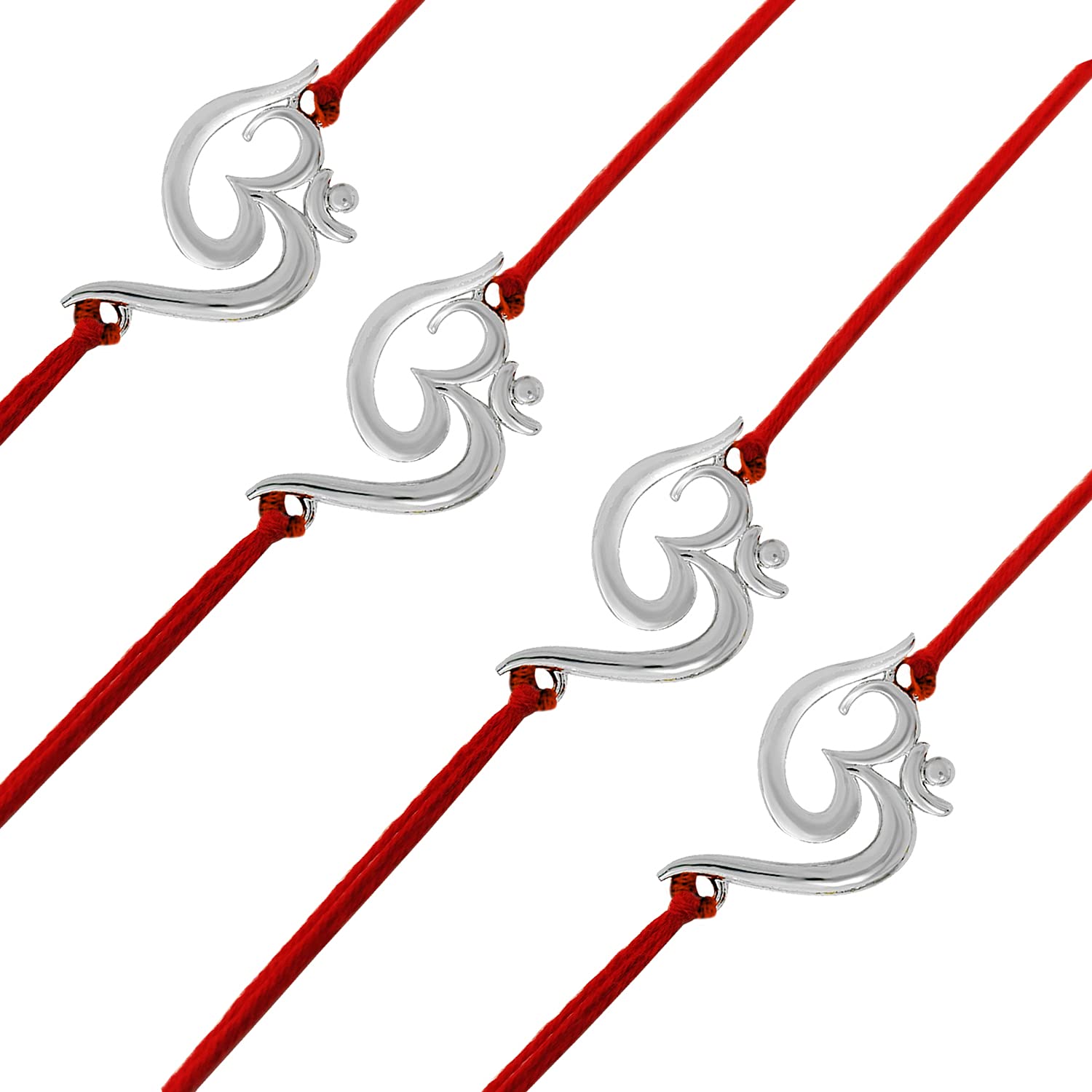 ascension Religious Silver Om Crystals Rakhi For Rakshabandhan Thread Rakhi Moli Bracelet Stone Rakhi For Brother Bhaiya With Roli Tilak Pack (Set Of 4) For Unisex Adult (B0992HCB4W) Amazon Price History, Amazon Price Tracker