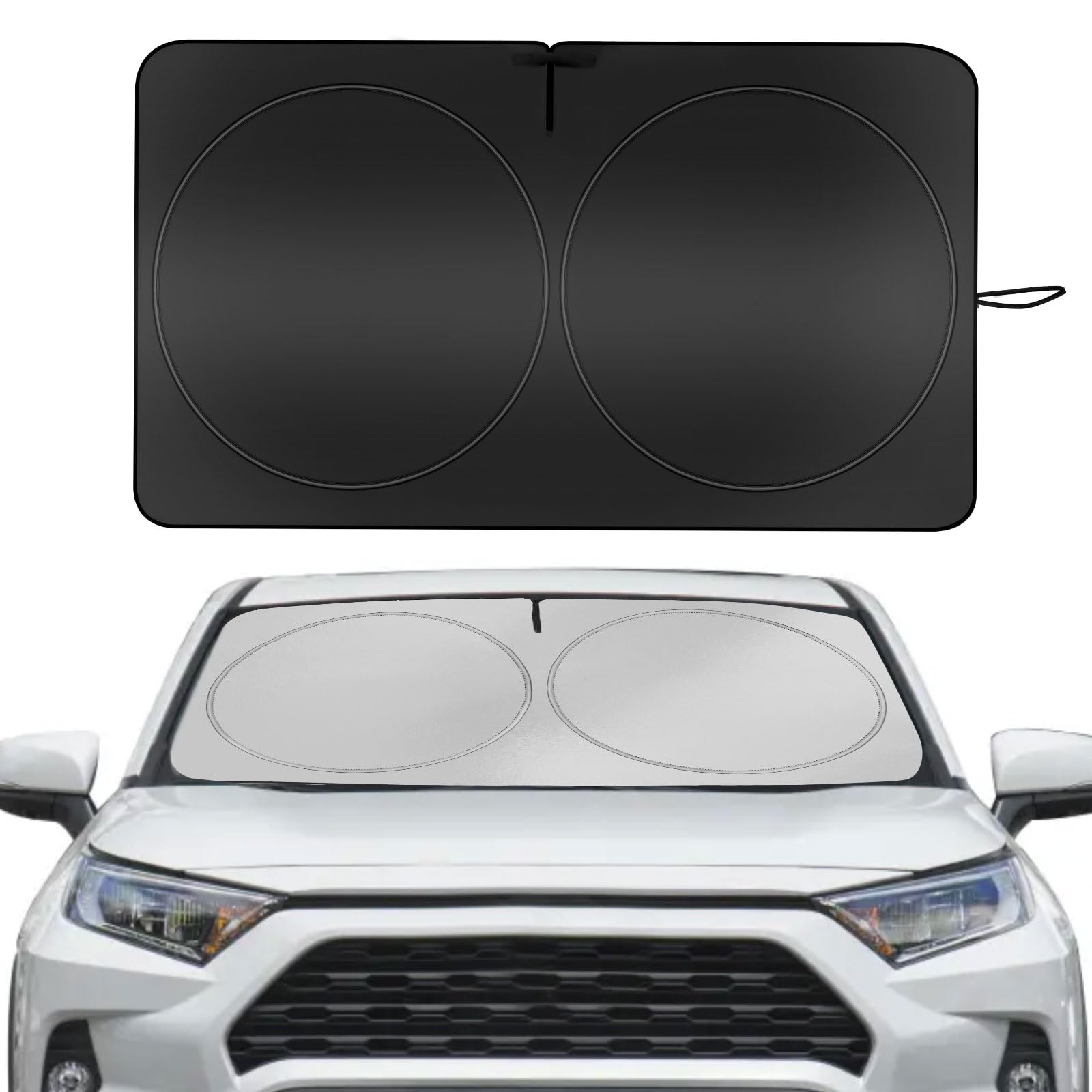 YUGUANG Car Windshield Sun Shade, Foldable 240T Thickened Car Sun Shade Windshield Blocks Heat and Sun, Keep Cars Interior Cool(59''x 31.5''in)