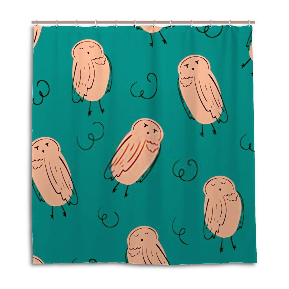 Rideau de douche chouette motif animal rideau baignoire polyester lavable 168x183