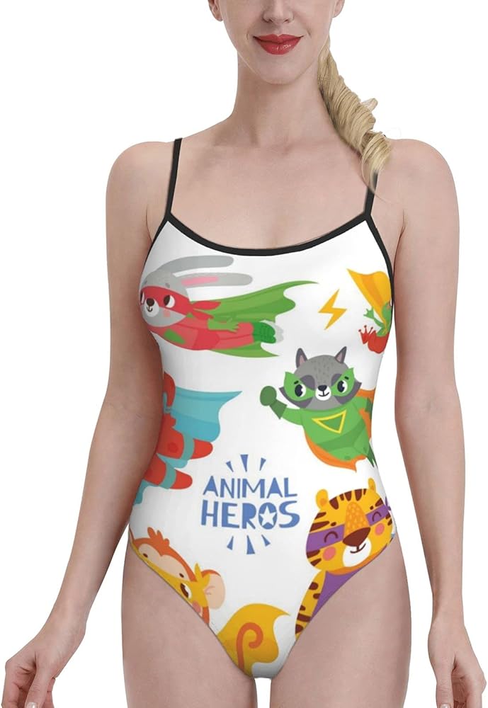 Amazon.co.jp: スクール水着 水着 レディース ヒーロー 動物 蛙 ウサギ